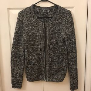 Zip up knit sweater